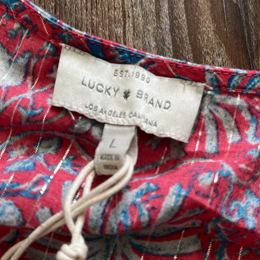 Lucky Brand Printed Cold Shoulder Top